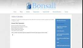 
							         Calendars - District Departments - Bonsall Unified School District								  
							    