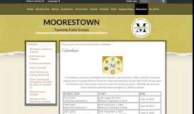 
							         Calendars - Moorestown Township Public Schools								  
							    