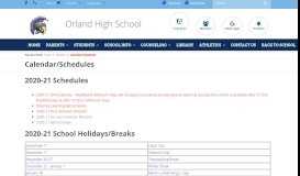 
							         Calendar/Schedules - Orland High School								  
							    