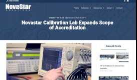 
							         Calibration Lab Expends Scope of Accreditation | Novastar								  
							    
