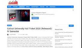 
							         Calicut University Hall Ticket 2019 BA B.Com B.SC B.Ed, B.Tech								  
							    