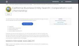 
							         California Business Entity Search | Corporation | LLC | Partnership |								  
							    