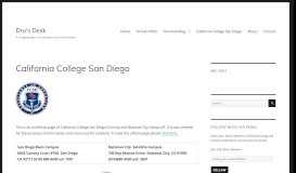 
							         California College San Diego – Dru's Desk								  
							    
