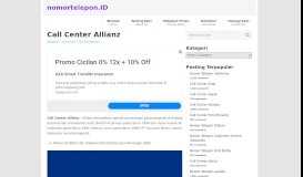 
							         Call Center Allianz • Customer Care Allianz Indonesia - Nomor Telepon								  
							    