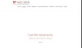 
							         Call for Abstracts – WEC 2019 - World Engineers Convention 2019								  
							    