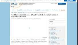 
							         Call for Applications: DAAD Study Scholarships and Research Grants ...								  
							    