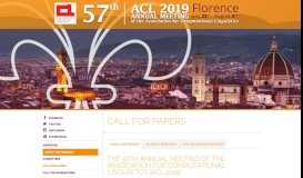 
							         Call for Papers - ACL 2019								  
							    