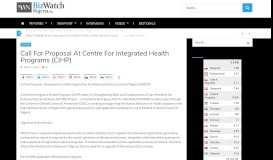 
							         Call For Proposal At Centre For Integrated Health Programs (CIHP ...								  
							    