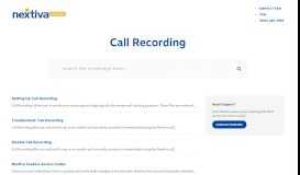 
							         Call Recording | Nextiva Support								  
							    