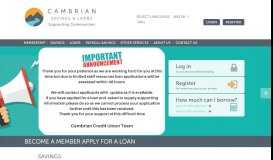 
							         Cambrian Credit Union: Home								  
							    