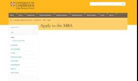 
							         Cambridge Judge Business School: Apply								  
							    