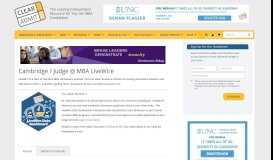 
							         Cambridge / Judge MBA Admissions LiveWire Reports - Clear Admit								  
							    