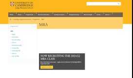 
							         Cambridge MBA - Cambridge Judge Business School: MBA								  
							    