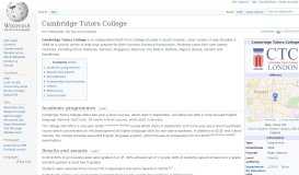 
							         Cambridge Tutors College - Wikipedia								  
							    