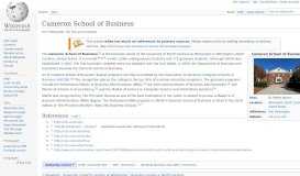 
							         Cameron School of Business - Wikipedia								  
							    