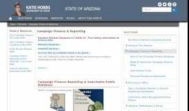 
							         Campaign Finance & Reporting | Arizona Secretary of State								  
							    