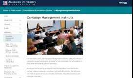 
							         Campaign Management Institute | School of Public Affairs | American ...								  
							    