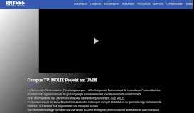 
							         Campus TV: MOLIE Projekt am UMM | Rhein Neckar Fernsehen								  
							    