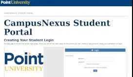 
							         CampusNexus Student Portal | Point University								  
							    