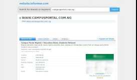 
							         campusportal.com.ng at WI. Campus Portal Nigeria • Education News ...								  
							    