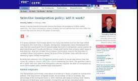 
							         Can EU immigration policy select for skill? | VOX, CEPR Policy Portal								  
							    