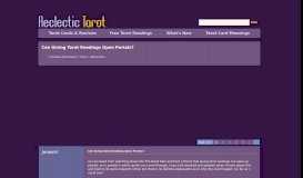 
							         Can Giving Tarot Readings Open Portals? - Aeclectic Tarot Forum								  
							    