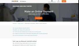 
							         Can I Pay My Discover Card Bill Online? | Discover								  
							    