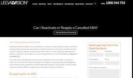 
							         Can I Reactivate or Reapply a Cancelled ABN? - LegalVision								  
							    