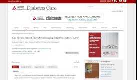 
							         Can Secure Patient-Provider Messaging Improve Diabetes Care ...								  
							    