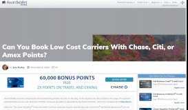
							         Can You Book Low Cost Carriers With Chase, Citi, or Amex Points ...								  
							    