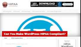 
							         Can You Make WordPress HIPAA Compliant? - HIPAA Journal								  
							    