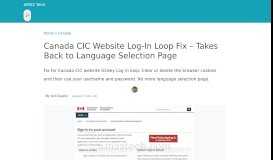 
							         Canada CIC Website Log-In Loop Fix - Takes Back to ...								  
							    