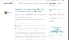 
							         Canada Post awards Prime Data with Canada Post Expert Partner status								  
							    