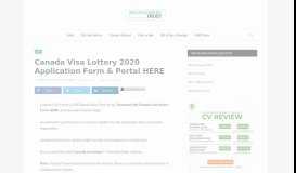 
							         Canada Visa Lottery 2019 Application Form & Portal HERE								  
							    