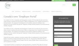 
							         Canada's new “Employer Portal” - FWCanada								  
							    