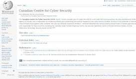 
							         Canadian Cyber Incident Response Centre - Wikipedia								  
							    