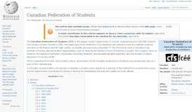 
							         Canadian Federation of Students - Wikipedia								  
							    