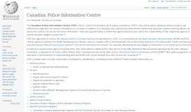 
							         Canadian Police Information Centre - Wikipedia								  
							    