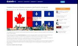 
							         Canadian Province of Quebec Introduces a Job Portal for Immigrants ...								  
							    