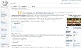 
							         Canadian University of Dubai - Wikipedia								  
							    