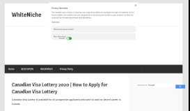 
							         Canadian Visa Lottery 2019/2020 | How to Apply for Canadian Visa ...								  
							    