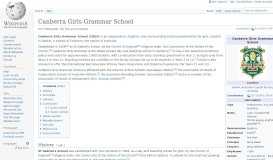 
							         Canberra Girls Grammar School - Wikipedia								  
							    
