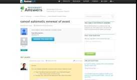 
							         cancel automatic renewal of avast | ReviverSoft Answers								  
							    