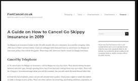
							         Cancel Go Skippy Insurance 2019 – 0843 816 6469 | FastCancel.co.uk								  
							    