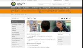 
							         Cancer Care - Lakeridge Health								  
							    