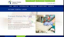 
							         Cancer Center of Kansas Patient Portal Login | My Care Plus								  
							    