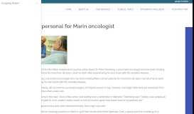 
							         Cancer gets personal for Marin oncologist – Marin Cancer Care								  
							    