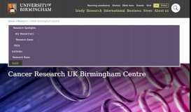 
							         Cancer Research UK Birmingham Centre - University of Birmingham								  
							    
