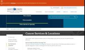 
							         Cancer Services & Locations South Bend, Indiana (IN) - Saint Joseph ...								  
							    