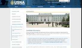 
							         Candidate Information Home :: Academics :: USNA								  
							    